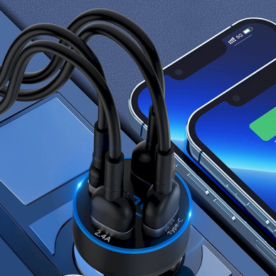 Wozinsky WDCCB Car Charger with Display 50W 2xUSB-C / 2xUSB-A - Juodas 6 Wozinsky WDCCB Car Charger with Display 50W 2xUSB-C / 2xUSB-A - Juodas 6