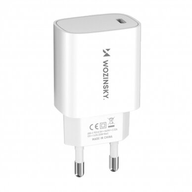 Wozinsky WGWCCW 20W USB-C wall Įkroviklis  - baltas Wozinsky WGWCCW 20W USB-C wall Įkroviklis  - baltas