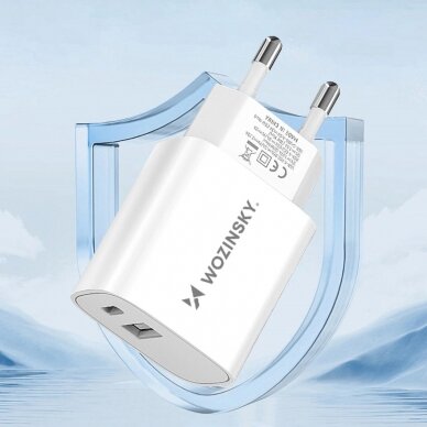 Wozinsky WGWCW USB-A USB-C 20W wall Įkroviklis - baltas 12 Wozinsky WGWCW USB-A USB-C 20W wall Įkroviklis - baltas 12