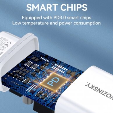 Wozinsky WGWCW USB-A USB-C 20W wall Įkroviklis - baltas 7 Wozinsky WGWCW USB-A USB-C 20W wall Įkroviklis - baltas 7