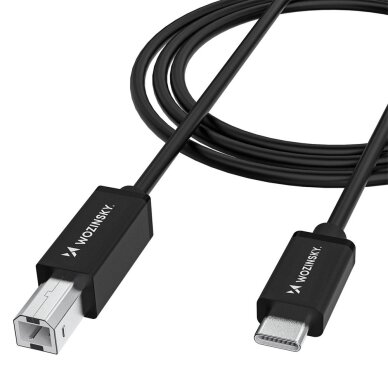 Kabelis Wozinsky WKDDY2S USB-B – USB-C 2m – juodas