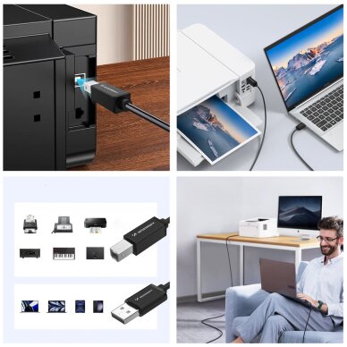 Kabelis Wozinsky WKDDY3S USB-B – USB-A 480Mb/s 2m – juodas 9