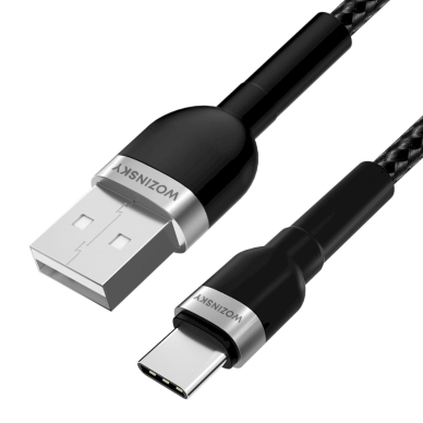 Wozinsky WNBAC2 USB-A / USB-C 2.4A Kabelis 2 m - Juodas 2 Wozinsky WNBAC2 USB-A / USB-C 2.4A Kabelis 2 m - Juodas 2