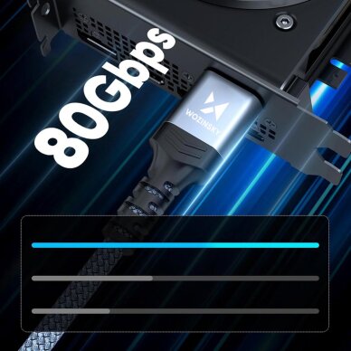 Kabelis Wozinsky WPS-16AYL1S DisplayPort 2.1 VESA Certified 80 Gb/s 16K@60Hz 8K@120Hz 4K@240Hz HDR HDCP DSC 1m – juodas 8