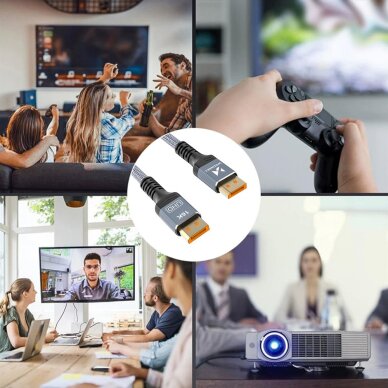 Kabelis Wozinsky WPS-16AYL1S DisplayPort 2.1 VESA Certified 80 Gb/s 16K@60Hz 8K@120Hz 4K@240Hz HDR HDCP DSC 1m – juodas 9