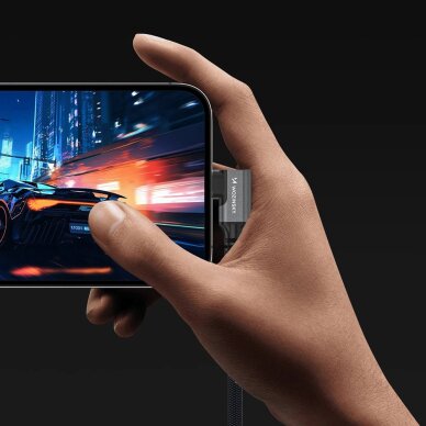 Kabelis Wozinsky WPS3-UY41S USB-C Thunderbolt 4 240W 1m 4K kampinis – juodas 6 Kabelis Wozinsky WPS3-UY41S USB-C Thunderbolt 4 240W 1m 4K kampinis – juodas 6