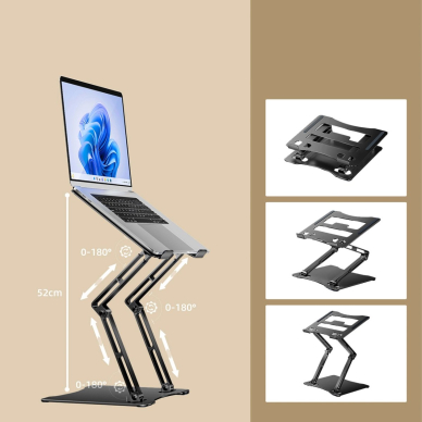 Wozinsky WRS-CPY75DSB Nešiojamo kompiuterio stovas, aliuminio – juodas 6