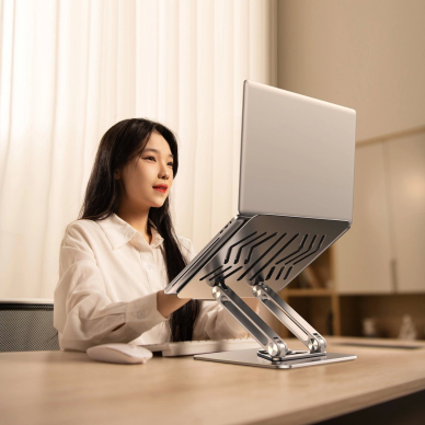 Wozinsky WRS-CPY84SS Aliuminio nešiojamo kompiuterio stovas – sidabrinis 7