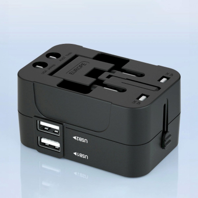 Wozinsky WUTWC Universalus kelioninis adapteris 24W EU / US / AUS / UK / 2x USB-A – juodas 10
