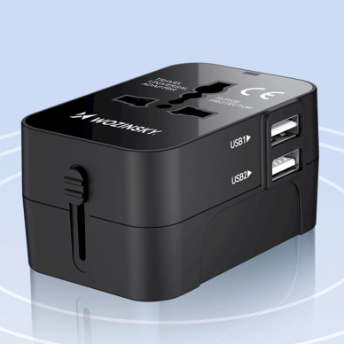 Wozinsky WUTWC Universalus kelioninis adapteris 24W EU / US / AUS / UK / 2x USB-A – juodas 13