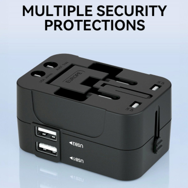 Wozinsky WUTWC Universalus kelioninis adapteris 24W EU / US / AUS / UK / 2x USB-A – juodas 6