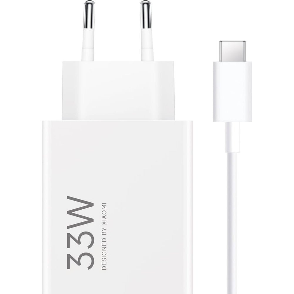 Sieninis įkroviklis Xiaomi MDY-16-EF 1x USB-A 33W su 3A USB-C laidu – baltas 1