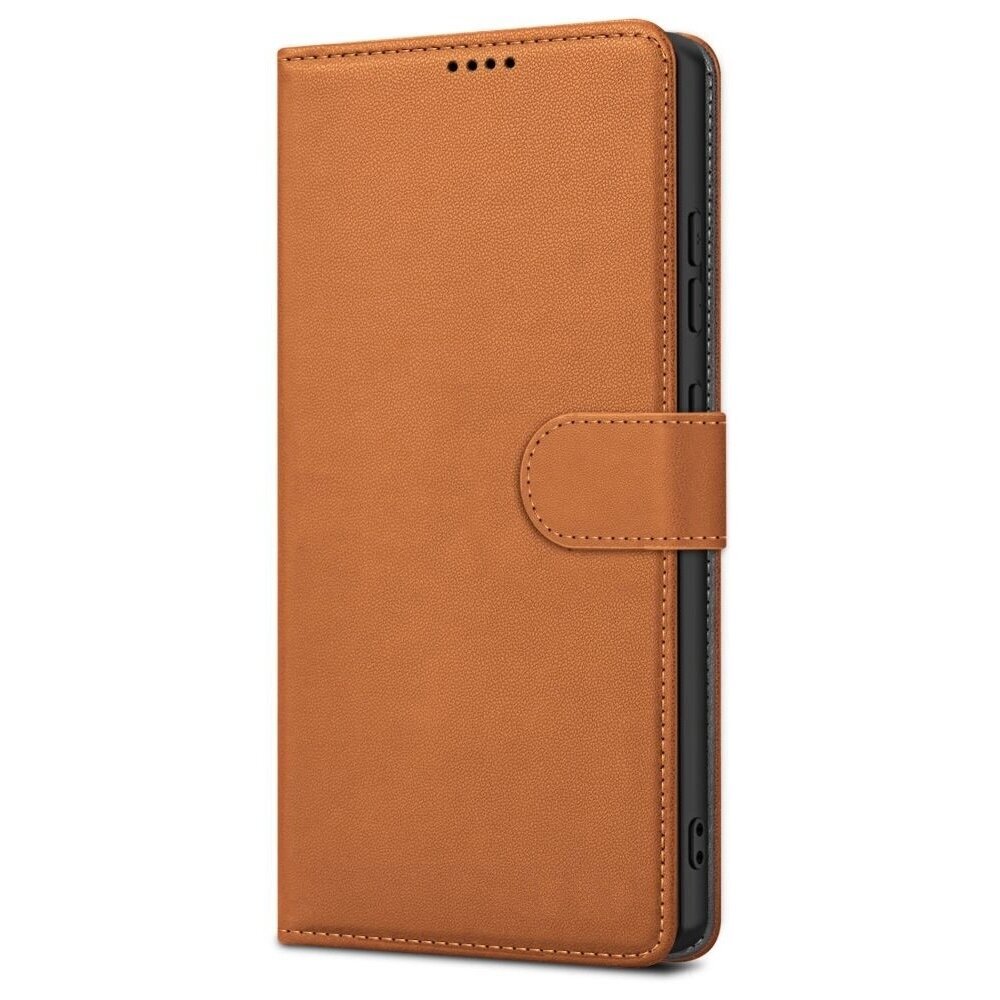 Xiaomi Redmi 15 4G/Redmi 15 5G atverčiamas dėklas Fancy Wallet rudas