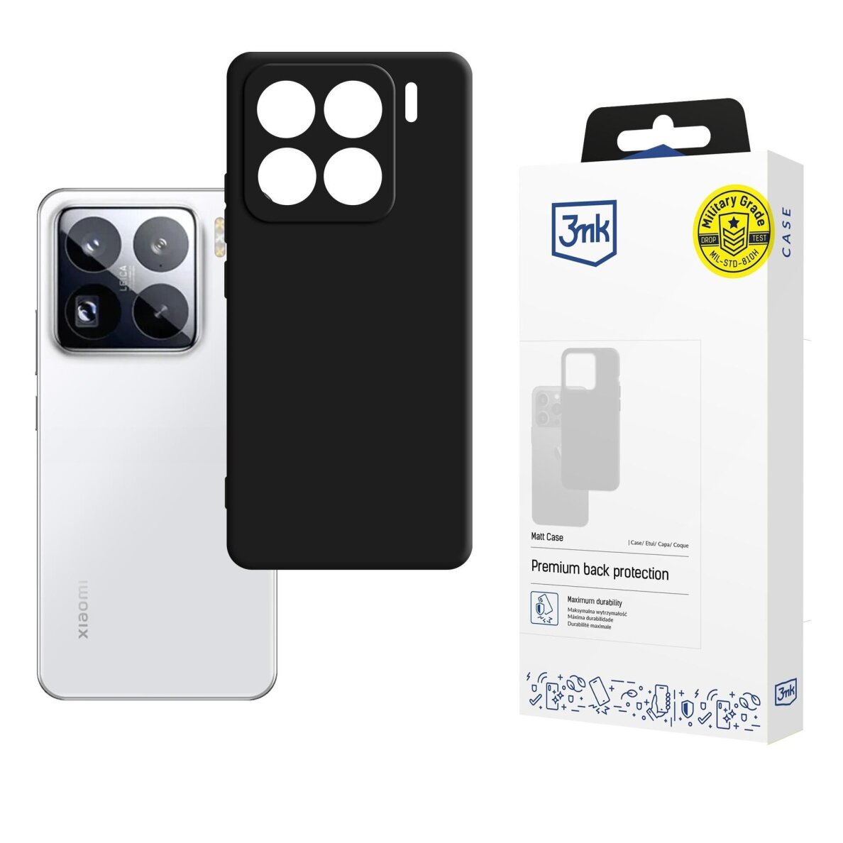 Xiaomi 15 Pro – 3mk Matt Case dėklas - Juodas Xiaomi 15 Pro – 3mk Matt Case dėklas - Juodas