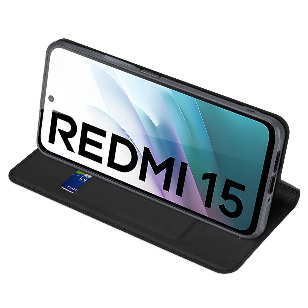 Xiaomi Redmi 15 4G/Redmi 15 5G atverčiamas dėklas Dux Ducis Skin Pro juodas 1