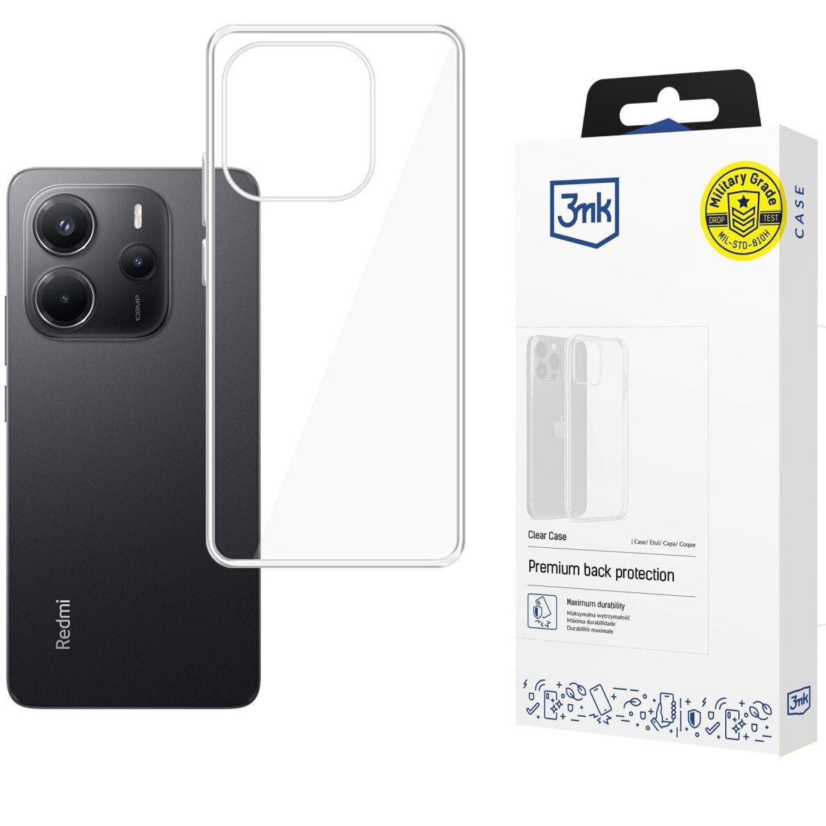 Xiaomi Redmi Note 14 4G – 3mk Clear Case 1,2mm dėklas Xiaomi Redmi Note 14 4G – 3mk Clear Case 1,2mm dėklas