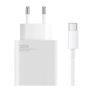 Sieninis įkroviklis Xiaomi BHR9462EU 120W 6A USB-A su USB-C laidu – baltas Sieninis įkroviklis Xiaomi BHR9462EU 120W 6A USB-A su USB-C laidu – baltas