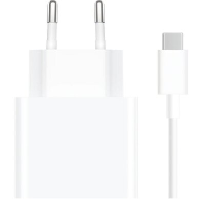 Sieninis įkroviklis Xiaomi MDY-16-EF 1x USB-A 33W su 3A USB-C laidu – baltas 2 Sieninis įkroviklis Xiaomi MDY-16-EF 1x USB-A 33W su 3A USB-C laidu – baltas 2