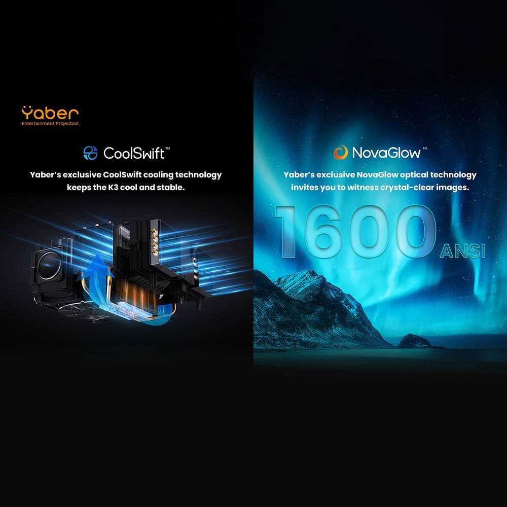 Projektorius Yaber K3 LCD FullHD 1080p su JBL garsiakalbiais – juodas 21