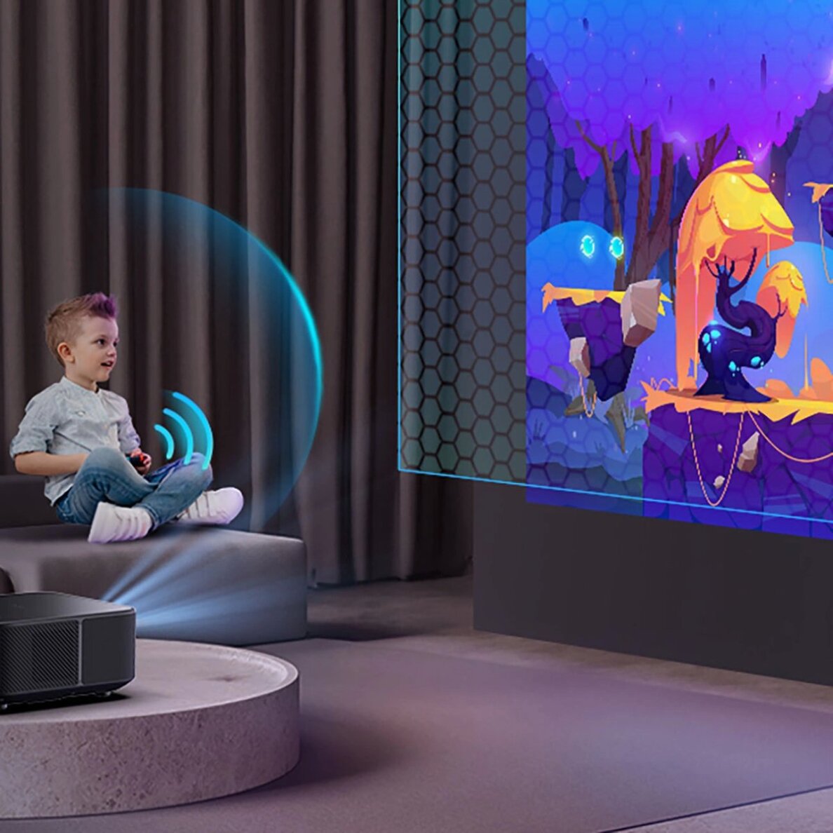 Projektorius Yaber K3 Pro LCD FullHD 1080p su JBL garsiakalbiais ir žemų dažnių garsiakalbiu – juodas 12 Projektorius Yaber K3 Pro LCD FullHD 1080p su JBL garsiakalbiais ir žemų dažnių garsiakalbiu – juodas 12