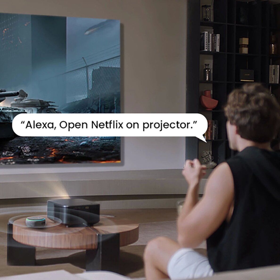 Projektorius Yaber K3 Pro LCD FullHD 1080p su JBL garsiakalbiais ir žemų dažnių garsiakalbiu – juodas 22