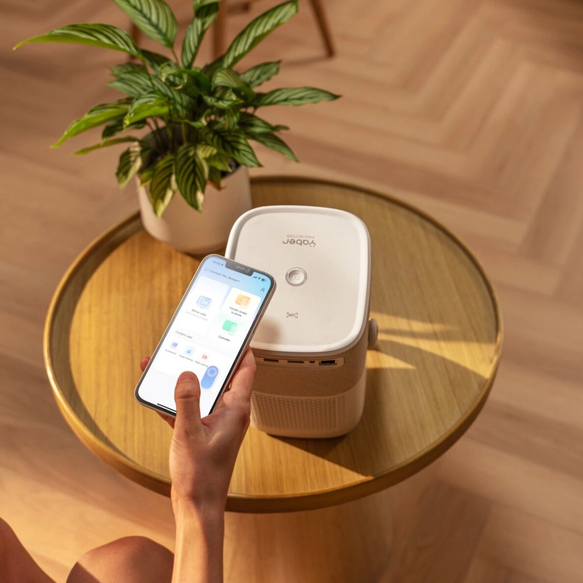 Projektorius Yaber T2 Plus LCD FullHD 1080p su JBL garsiakalbiais – smėlinis 17