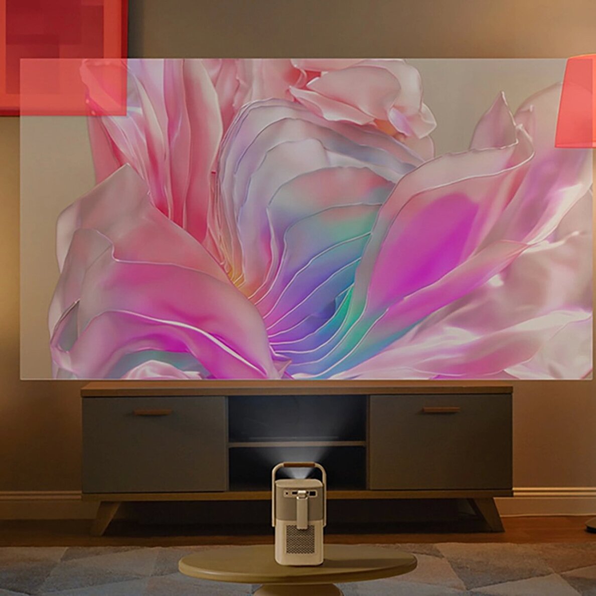 Projektorius Yaber T2 Plus LCD FullHD 1080p su JBL garsiakalbiais – smėlinis 24