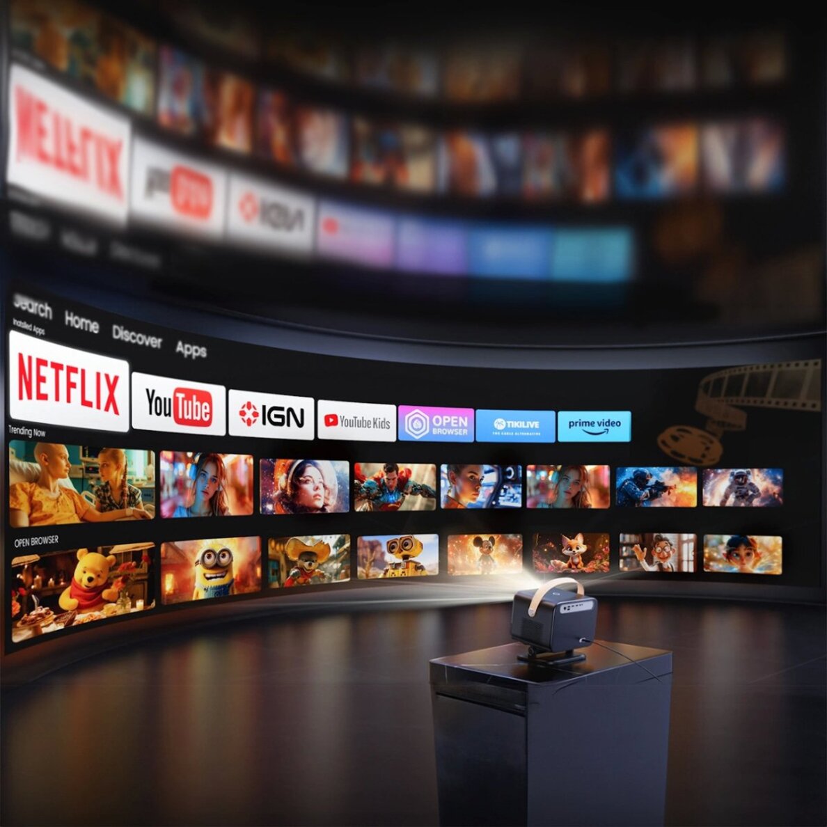 Projektorius Yaber U12 LCD FullHD 1080p su stereo garsiakalbiais – juodas 7 Projektorius Yaber U12 LCD FullHD 1080p su stereo garsiakalbiais – juodas 7