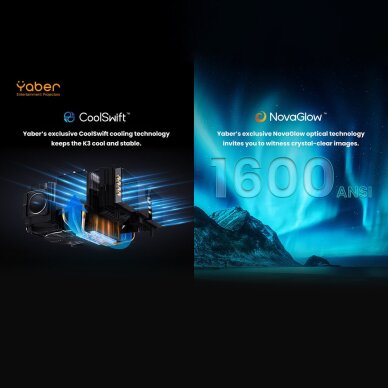 Projektorius Yaber K3 LCD FullHD 1080p su JBL garsiakalbiais – juodas 21