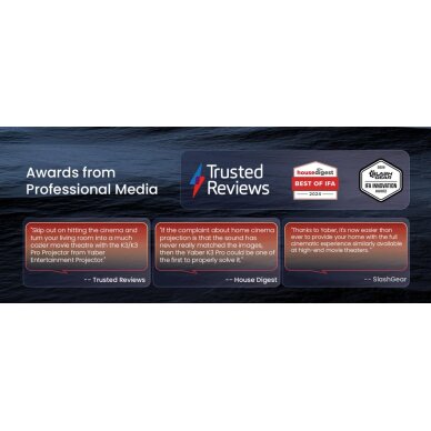 Projektorius Yaber K3 Pro LCD FullHD 1080p su JBL garsiakalbiais ir žemų dažnių garsiakalbiu – juodas 13