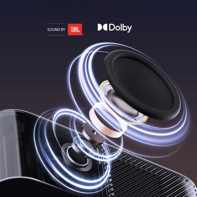 Projektorius Yaber K3 Pro LCD FullHD 1080p su JBL garsiakalbiais ir žemų dažnių garsiakalbiu – juodas 32