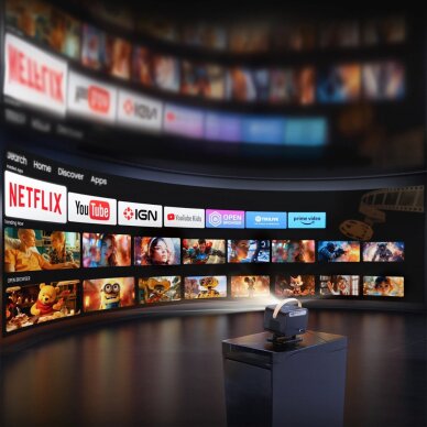 Projektorius Yaber U12 LCD FullHD 1080p su stereo garsiakalbiais – juodas 7