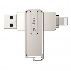 [Užsakomoji prekė] Yesido - Memory Stick (FL16) - OTG, USB, Lightning, 5Gbps, 256GB - Sidabrinis