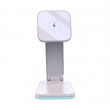 [Užsakomoji prekė] Įkroviklis Yesido - Wireless Charging Station 3in1 (DS17) - for iPhone, Apple Watch, AirPods, 15W - Baltas