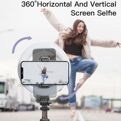 [Užsakomoji prekė] Yesido - Selfie Stick (SF12) - Stable, with Ring Light, Tripod, Remote Controller, 360° Rotation, 120mAh - Juoda 4