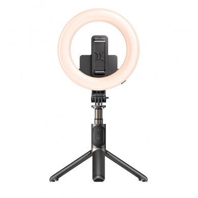 [Užsakomoji prekė] Yesido - Selfie Stick (SF12) - Stable, with Ring Light, Tripod, Remote Controller, 360° Rotation, 120mAh - Juoda