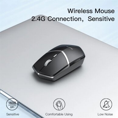 [Užsakomoji prekė] Pelė Yesido - Wireless Mouse (KB16) - 2.4G Connection, 1600DPI, Low Noise - Juoda 2