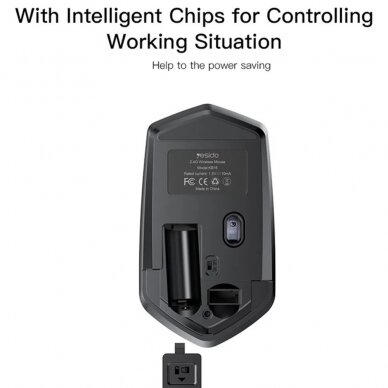 [Užsakomoji prekė] Pelė Yesido - Wireless Mouse (KB16) - 2.4G Connection, 1600DPI, Low Noise - Juoda 4