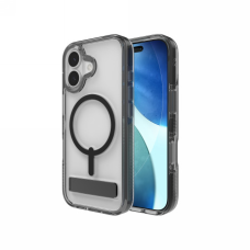 iPhone 17 ZAGG Santa Cruz Snap KS MagSafe dėklas su stovu – skaidrus / juodas