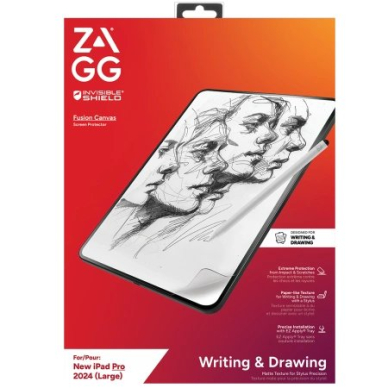 iPad Pro 13 2024 ZAGG InvisibleShield Fusion Canvas antibakterinė apsauginė plėvelė imituojanti popierių
