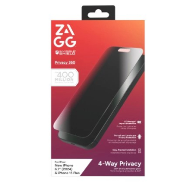 ZAGG InvisibleShield Glass Elite Privacy 360 apsauginis stiklas iPhone 15 Plus / 16 Plus ZAGG InvisibleShield Glass Elite Privacy 360 apsauginis stiklas iPhone 15 Plus / 16 Plus