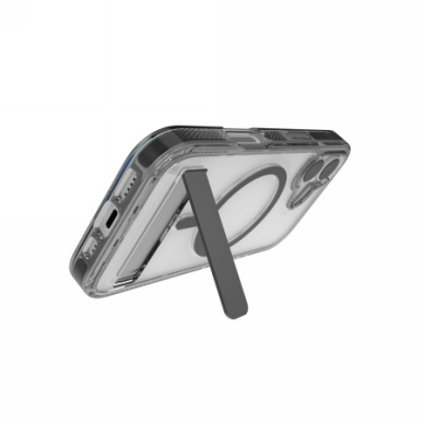 iPhone 17 ZAGG Santa Cruz Snap KS MagSafe dėklas su stovu – skaidrus / juodas 2 iPhone 17 ZAGG Santa Cruz Snap KS MagSafe dėklas su stovu – skaidrus / juodas 2