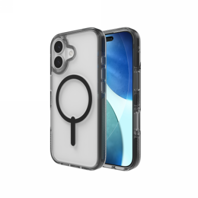 iPhone 17 ZAGG Santa Cruz Snap MagSafe dėklas – skaidriai juodas