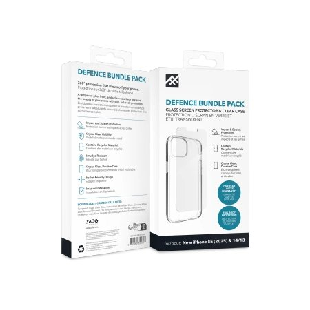 ZAGG IF Defense Bundle Dėklas skirtas iPhone 16e (2025) / 15 / 14 / 13 - Permatomas 1