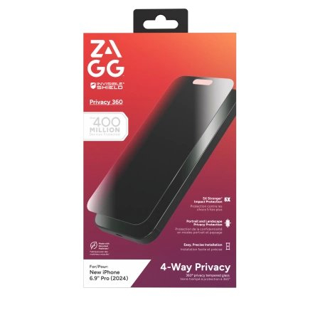 ZAGG InvisibleShield Glass Elite Privacy 360 apsauginis stiklas iPhone 16 Pro Max ZAGG InvisibleShield Glass Elite Privacy 360 apsauginis stiklas iPhone 16 Pro Max